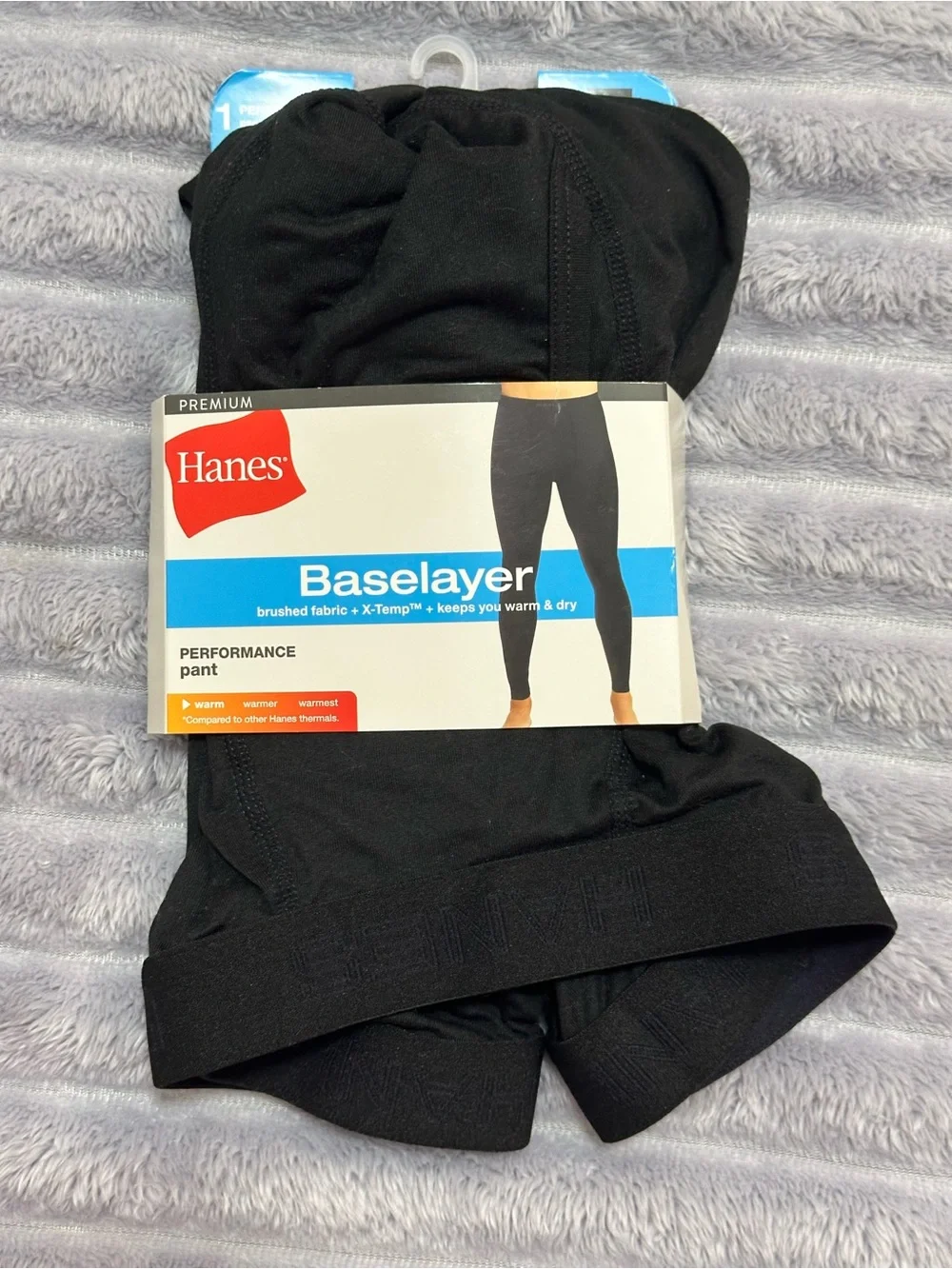 Men's Hanes Premium Baselayer Performance Pants - Size XL - Black